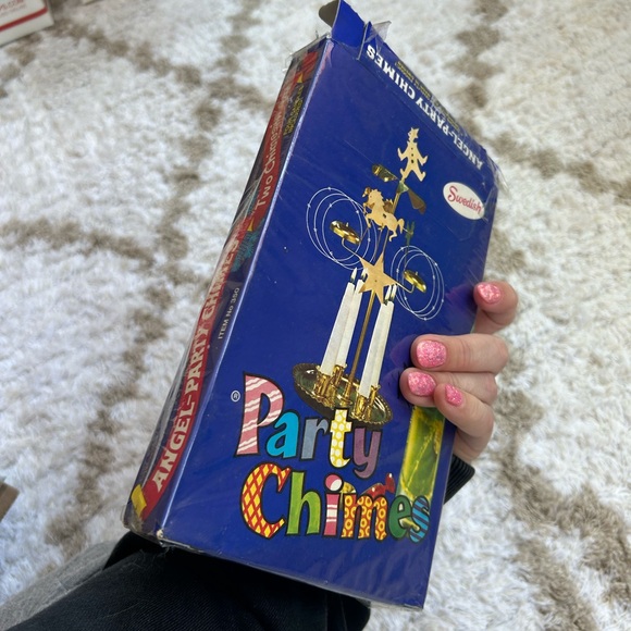 New in box Vintage Swedish Angel Party Chimes Christmas Decor Kitschy Gold MCM - Picture 9 of 11